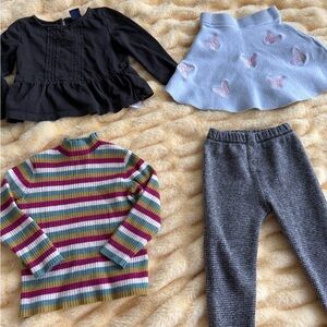 Toddler Girl 18-24 Month Clothing Bundle Zara Baby Gap Outfit Sweater Skirt Pant